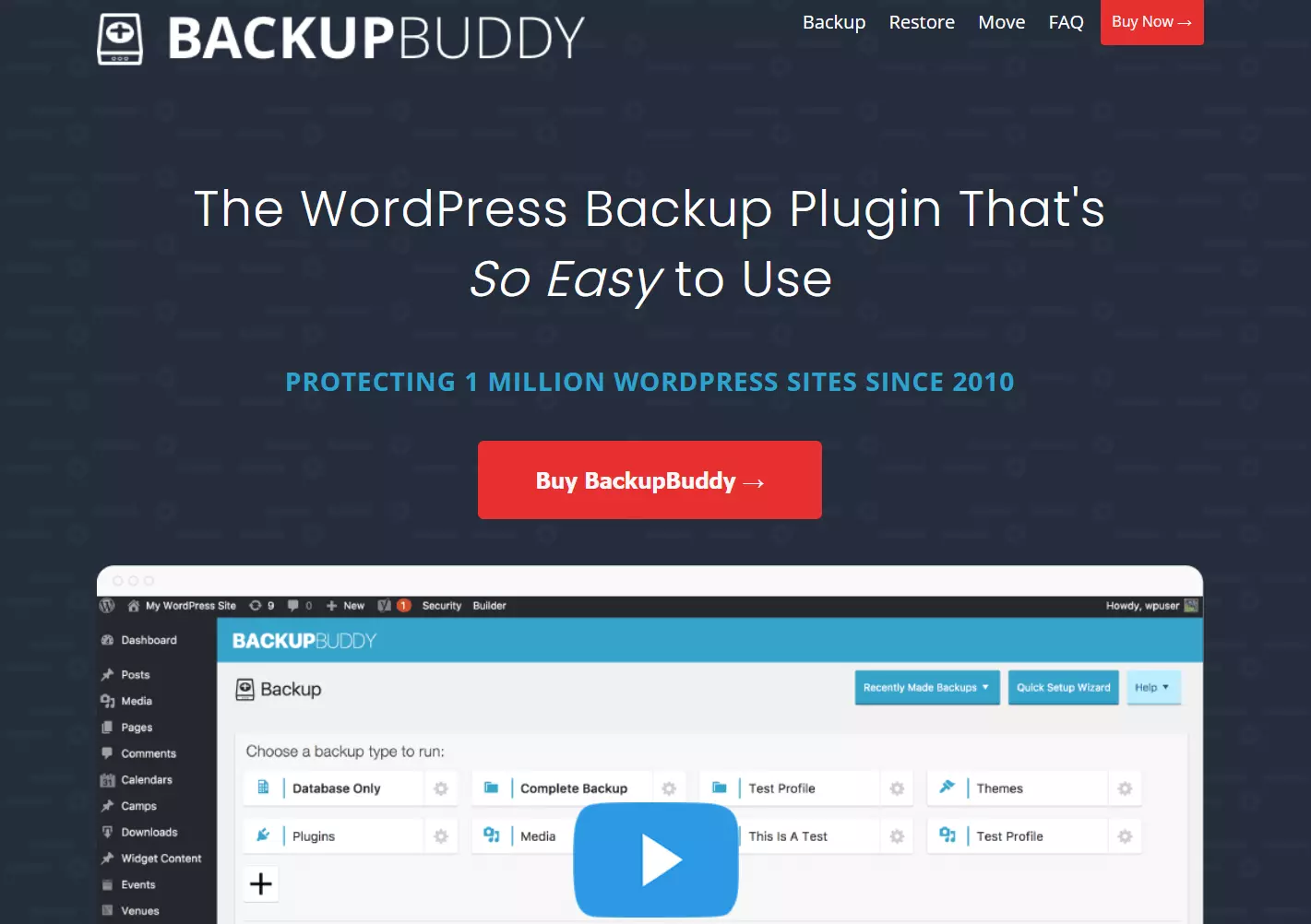 Imagen: Captura de pantalla de la página de BackupBuddy