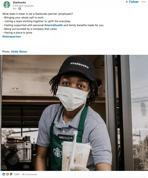 Imagen: Hashtag marketing: Community hashtags en Starbucks.