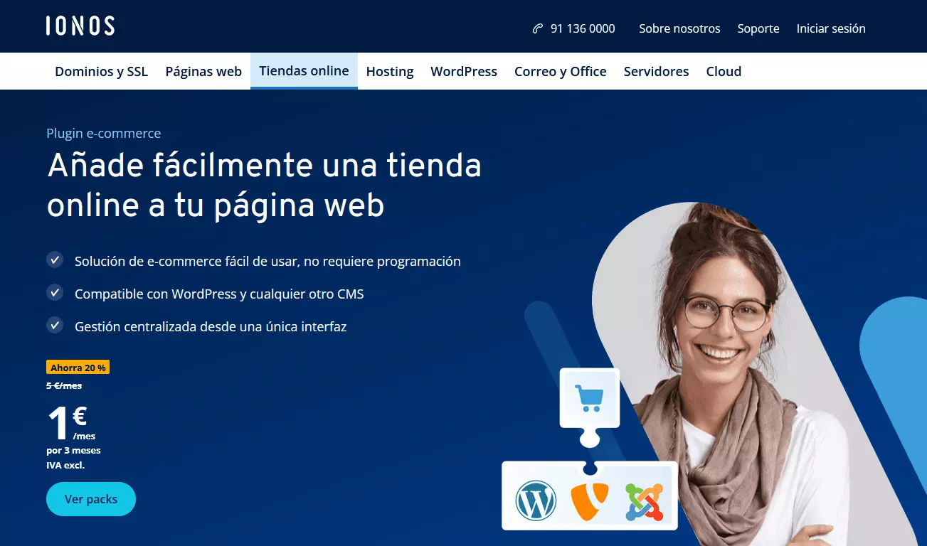 Captura de pantalla del Plugin e-commerce de IONOS Captura de pantalla del Plugin e-commerce de IONOS